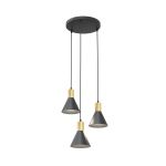 Emibig Pendant Rosa Steel Black | Suitable for 3x E27 - Max 15W