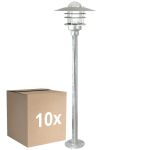 Multipack 10x Nordlux Agger Pedestal Lamp Metal Brushed Aluminium | Suitable for 1x E27 
