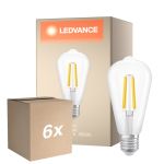 Multipack 6x Ledvance Filament LED E27 Pear Clear 3.8W 806lm - 830 Warm White | Replaces 60W