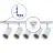 Bright Choice Complete Set 1-Phase Rail L 1 x 2 Meter White | incl. 5x Spot + GU10 2700K 3W Dimmable + End Cap, Power Connector and L -Connector