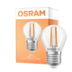 Osram Classic LED E27 Ball Filament Clear 2.2W 470lm - 827 Extra Warm White | Replaces 40W