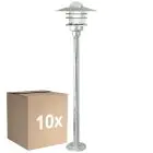 Multipack 10x Nordlux Agger Pedestal Lamp Metal Brushed Aluminium | Suitable for 1x E27 