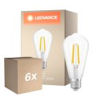 Multipack 6x Ledvance Filament LED E27 Pear Clear 3.8W 806lm - 830 Warm White | Replaces 60W