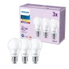 Multipack 3x Philips Bulb LED E27 Pear Frosted 5W 470lm - 827 Extra Warm White