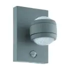 Eglo Wall Light Sesimba 1 Steel Silver Up & Down 3W 330lm - 830 Warm White | IP44 - Motion and Light Sensor